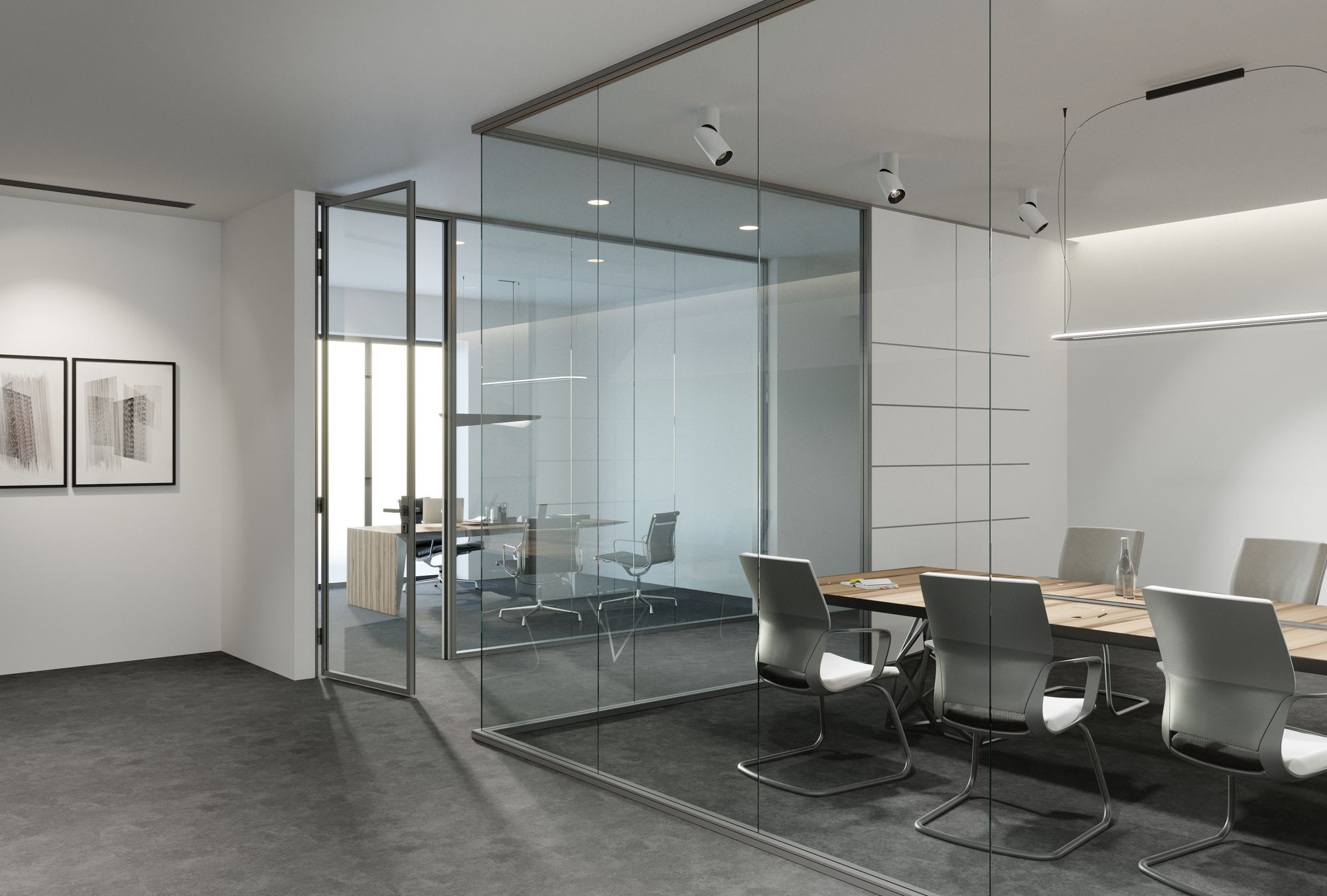 Фото Каркасная перегородка с дверью UALCOM-Quadro